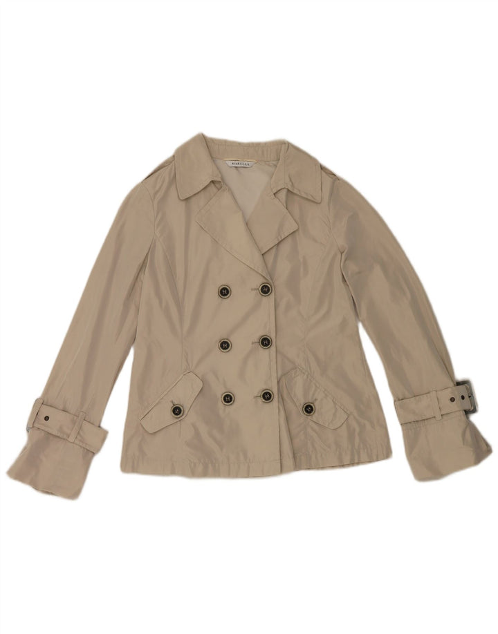 Marella Gabardina corta para mujer UK 44 Poliéster beige grande