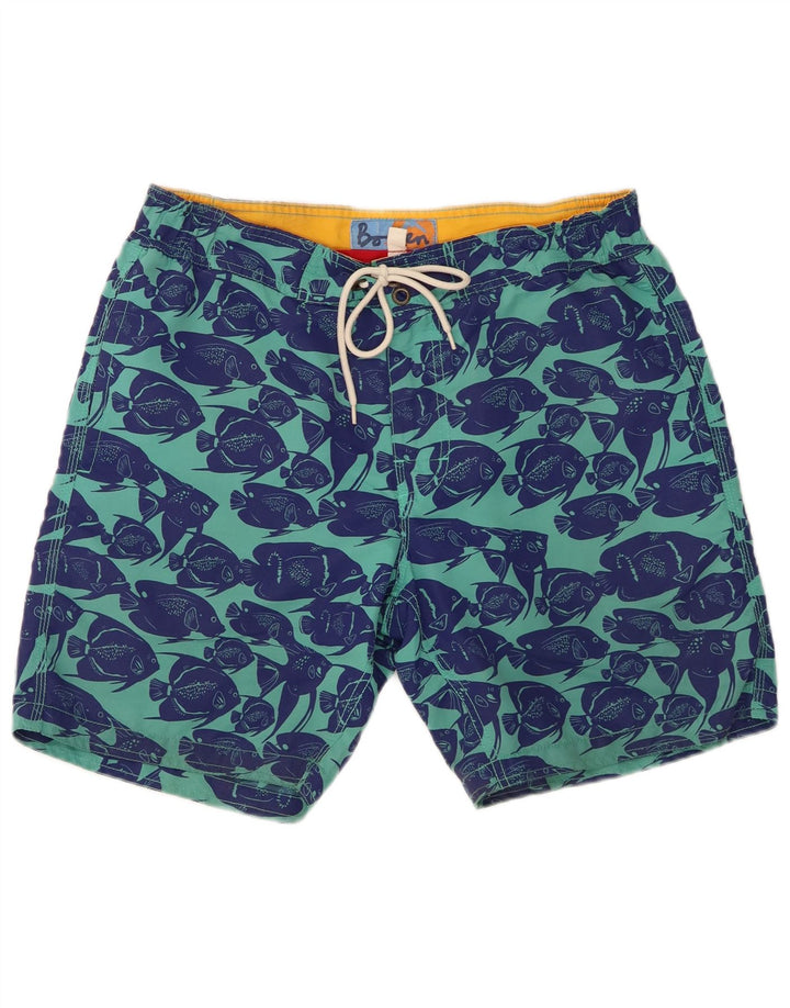 Bañador tipo shorts con estampado abstracto de Boden Poliéster azul medio