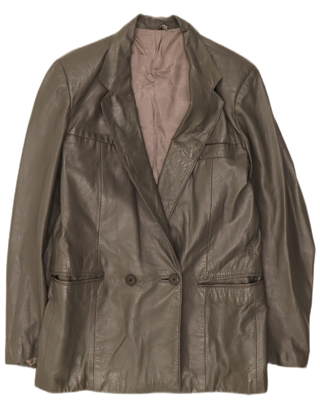 Vintage mujer doble pecho Blazer chaqueta Reino Unido 14 verde medio