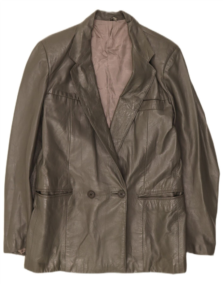 Vintage mujer doble pecho Blazer chaqueta Reino Unido 14 verde medio