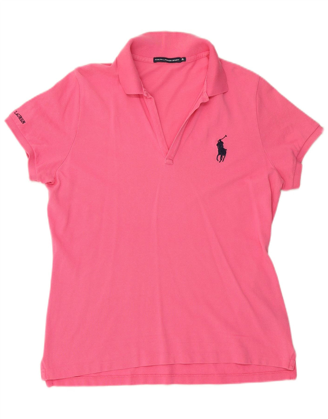 RALPH LAUREN Polo Mujer UK 40 XL Algodón Rosa