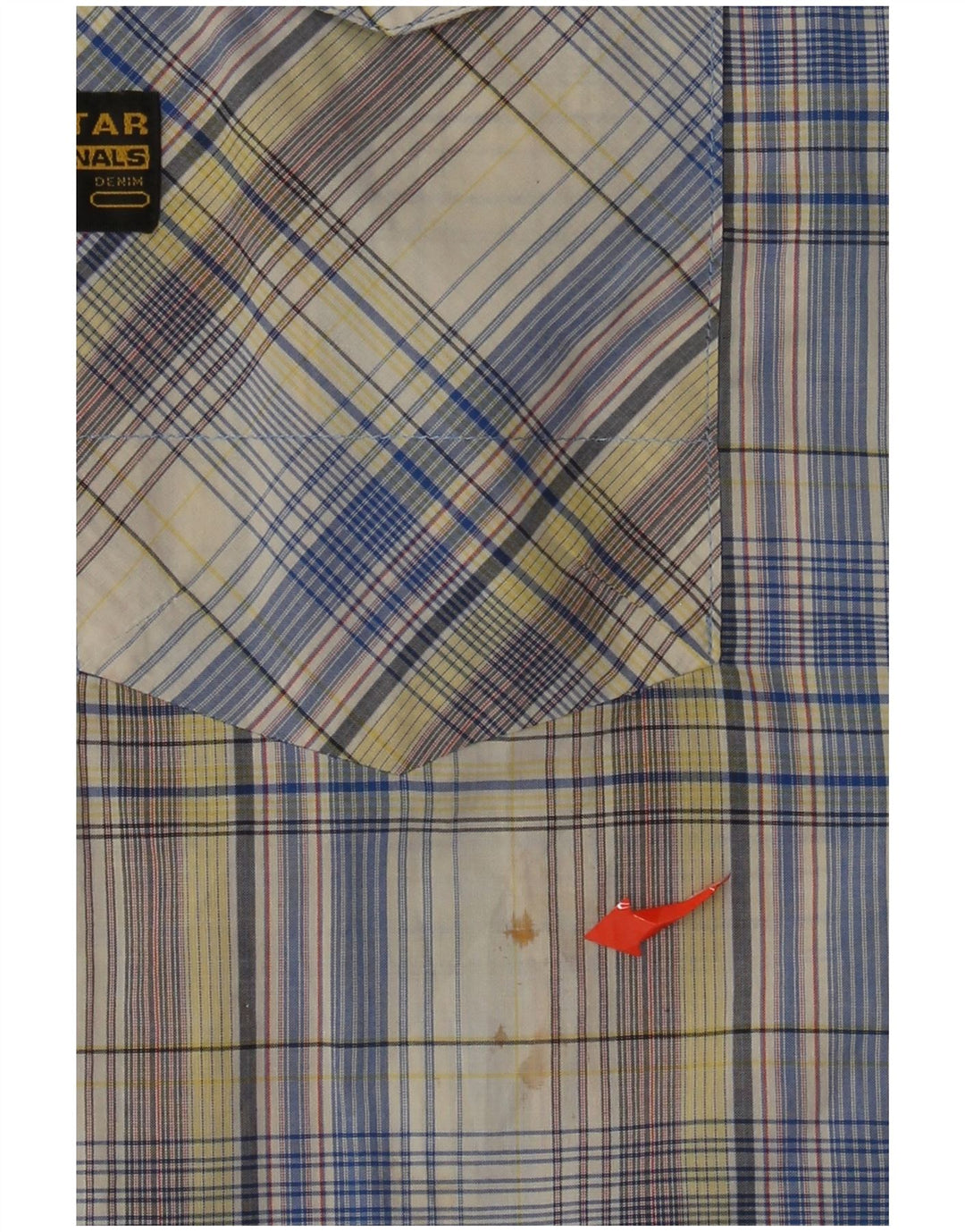 G-Star Camisa gráfica de manga corta para hombre XL Algodón a cuadros multicolor