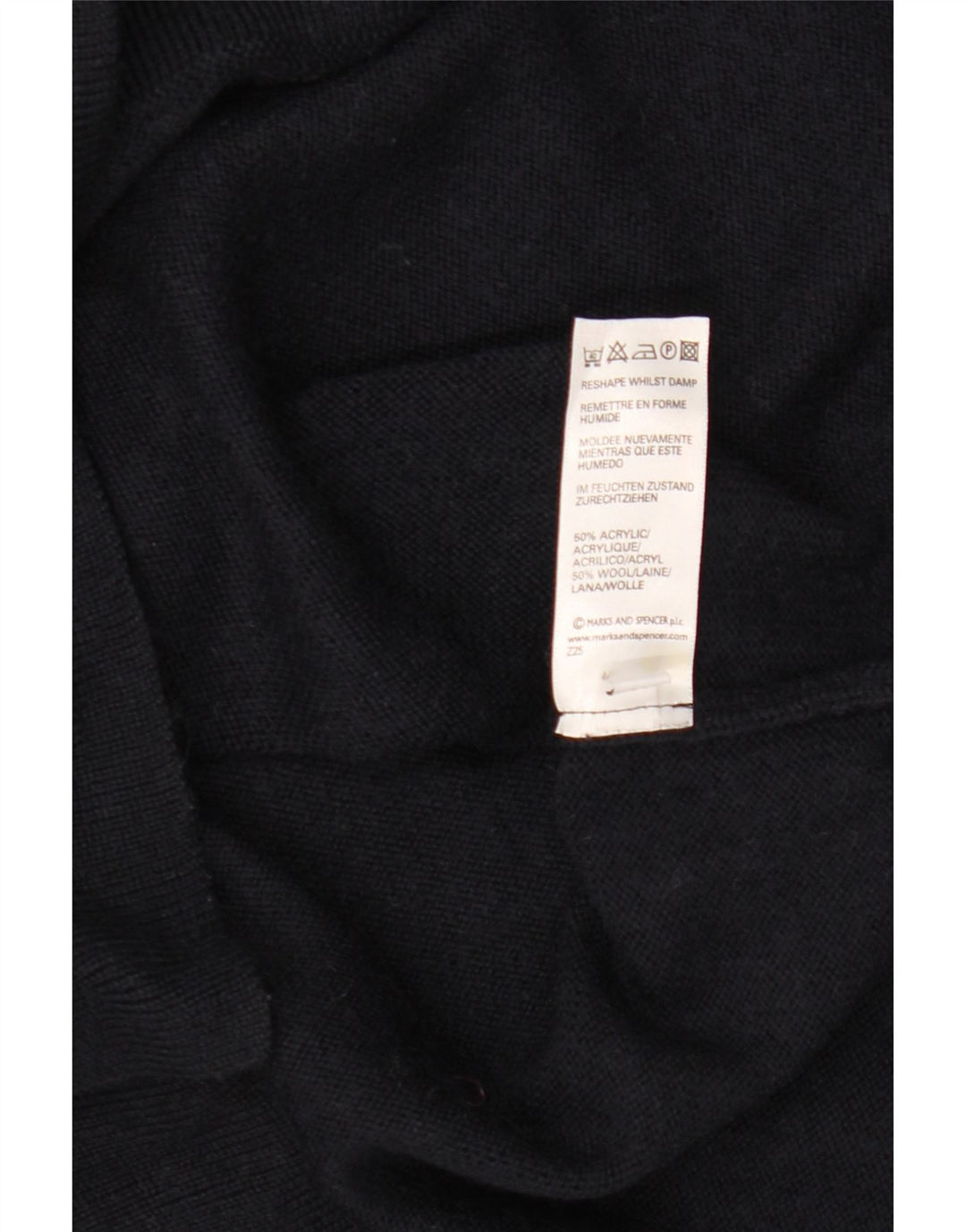 Marks & Spencer Suéter tipo jersey con cuello vuelto para mujer UK 46 Grande Azul marino
