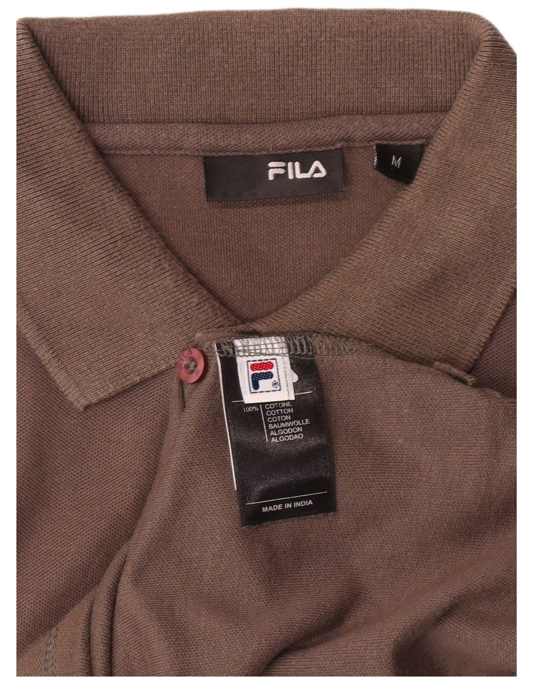 FILA Polo para hombre de algodón gris medio clásico