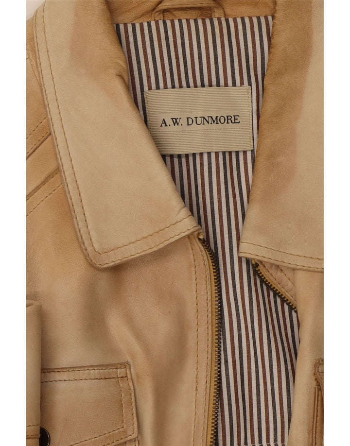 A.W.Dunmore Chaqueta de cuero para hombre UK 40 Large Beige