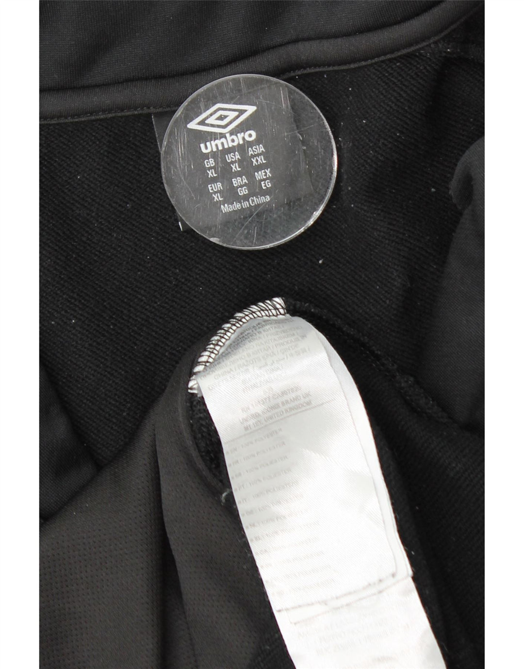 Umbro Hombre Gráfico Chándal Top Chaqueta XL Poliéster Negro