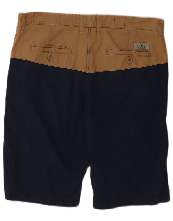 Pierre Cardin Pantalones cortos chinos para hombre Small W29 Azul marino Colorblock Algodón