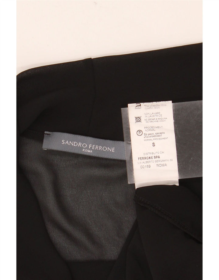 Sandro Ferrone Blusa transparente para mujer Top UK 10 Small Poliéster negro