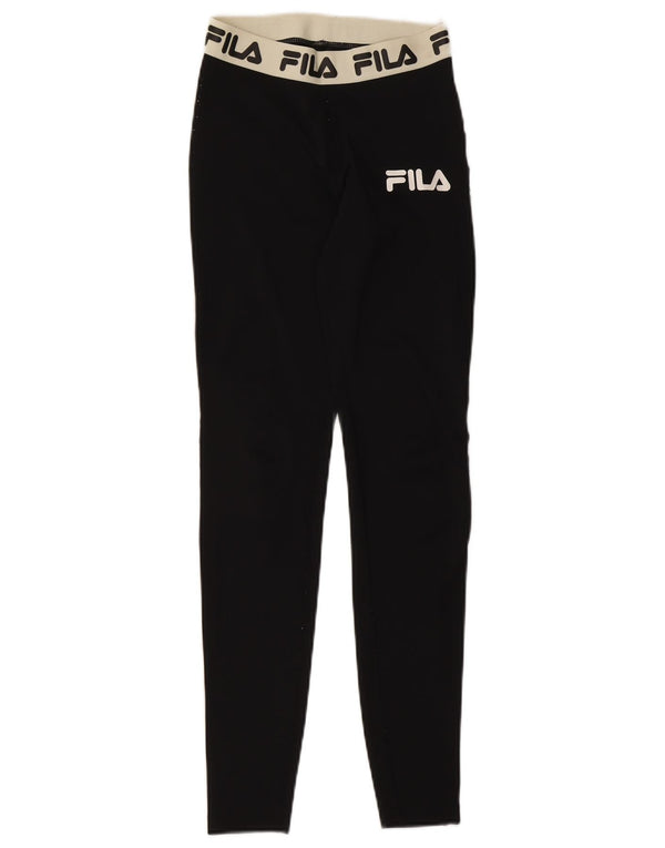 Fila Leggings gráficos para mujer UK 4 XS Poliéster con bloques de color negro