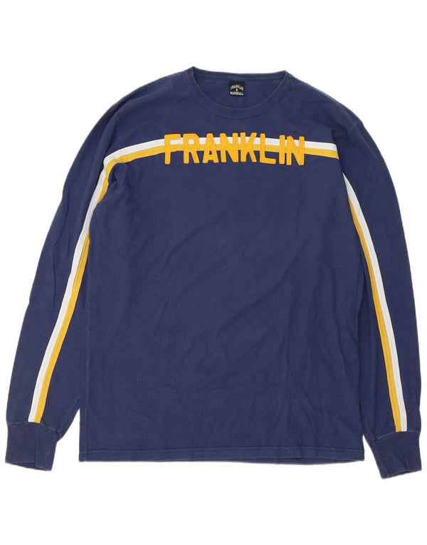 Franklin & Marshall Mens Graphic Top Manga Larga XL Azul Marino Colorblock