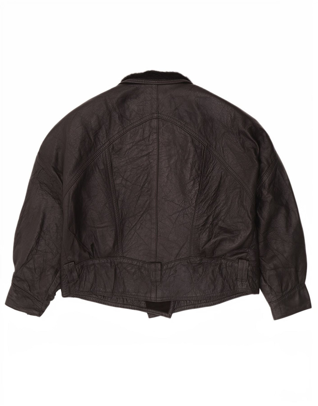 Vintage mujer chaqueta de cuero Reino Unido 14 grande negro
