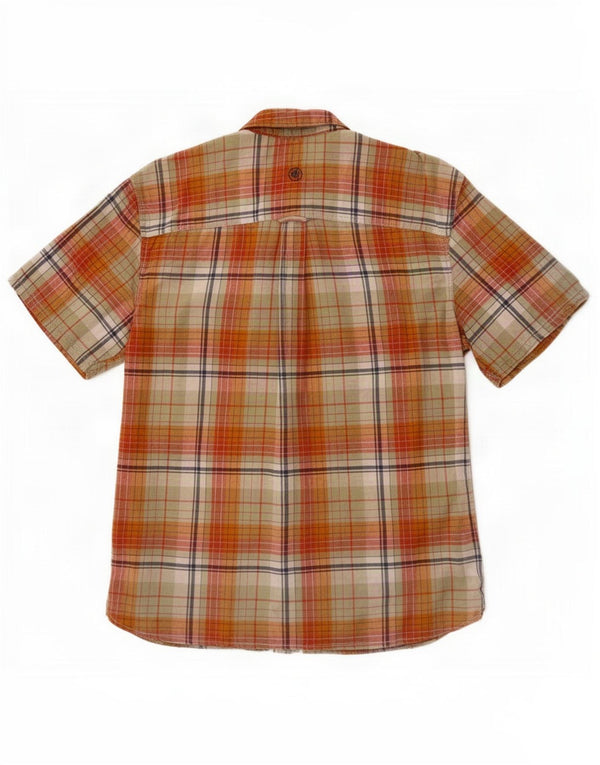 Camisa de manga corta para hombre Fat Face Medium de lino a cuadros multicolor