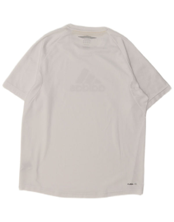 Adidas Mens Climalite Graphic Camiseta Top Medio Blanco Poliéster