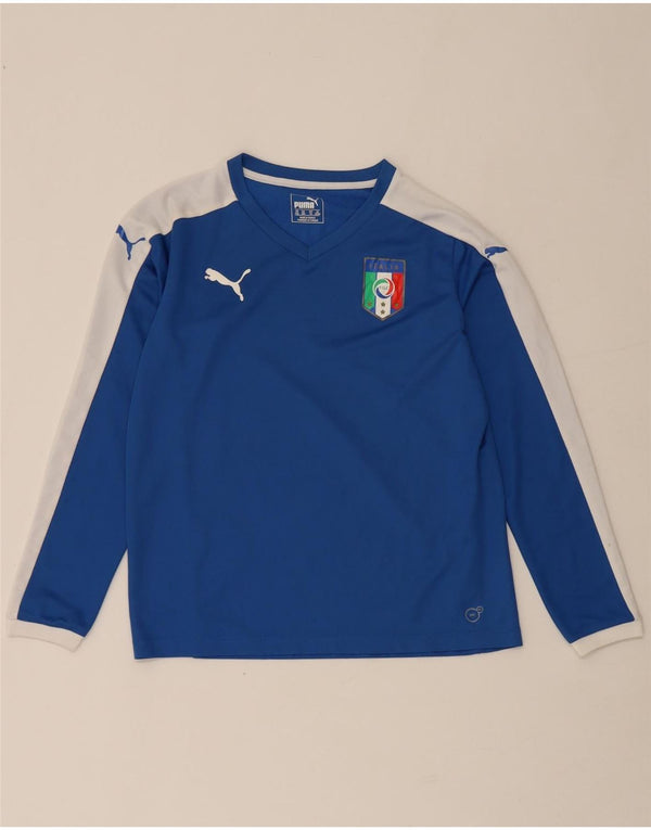 Puma Boys Italia Top manga larga 13-14 años Azul Colorblock