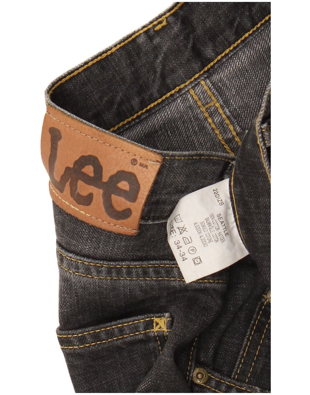 LEE Vaqueros rectos Seattle para hombre W34 L30 Algodón negro