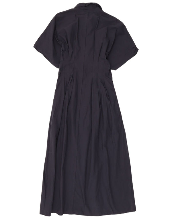 Zara Mujer Maxi Vestido UK 42 Medio Azul Marino