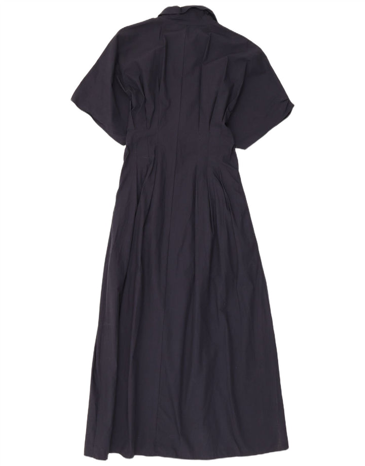 Zara Mujer Maxi Vestido UK 42 Medio Azul Marino