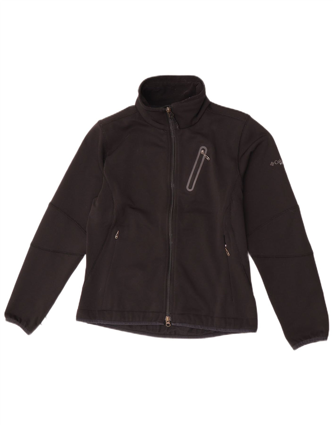 Columbia - Chaqueta de chándal con forro para mujer, talla 40, poliéster negro mediano