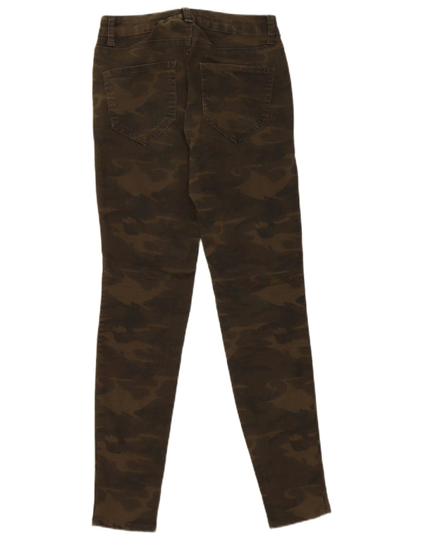 Zara Mujer Pantalones Casuales Pitillo EU 34 2XS W24 L27 Camuflaje Caqui
