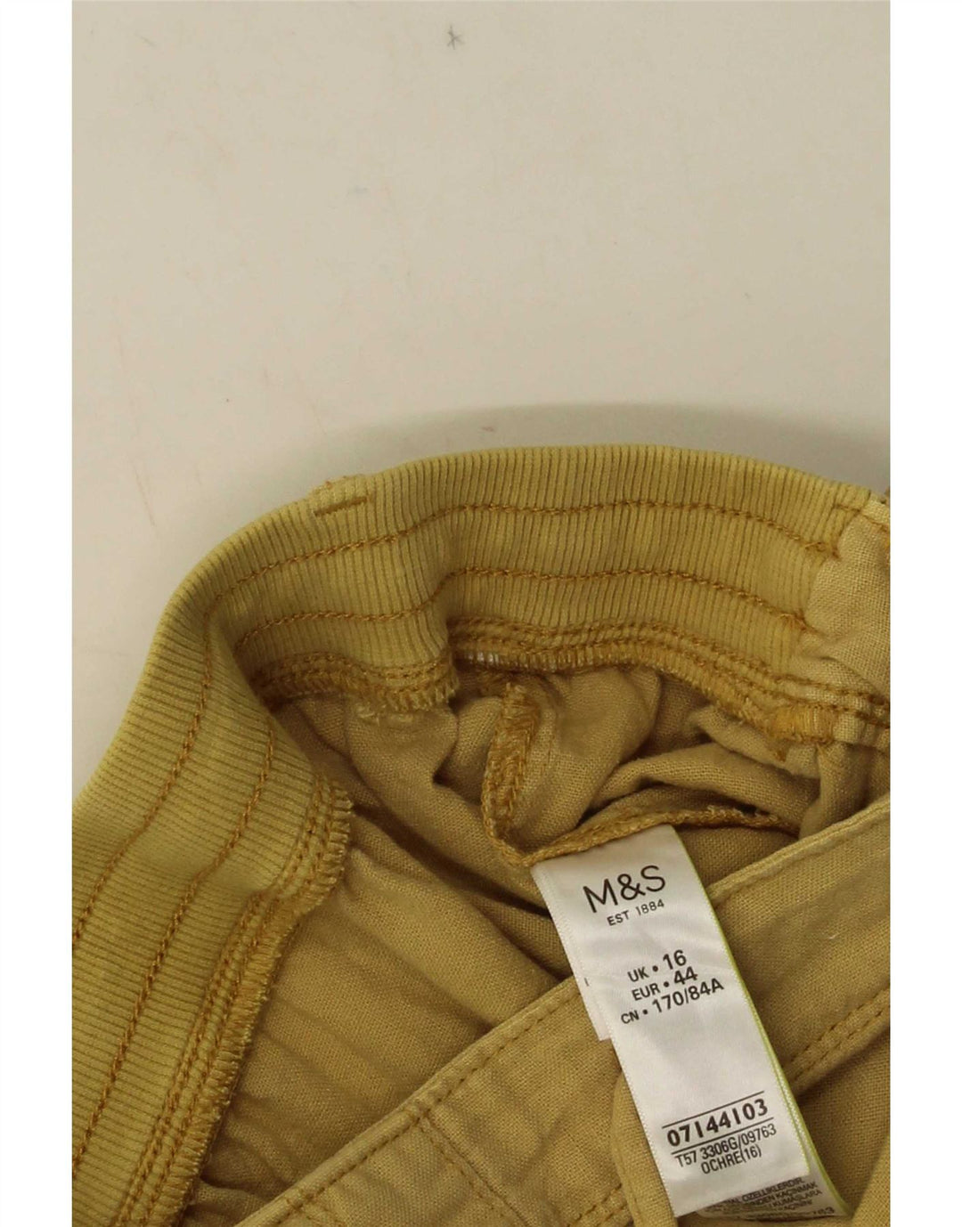 Marks & Spencer - Pantalones cortos para mujer, talla 40, talla grande, W34, lino caqui