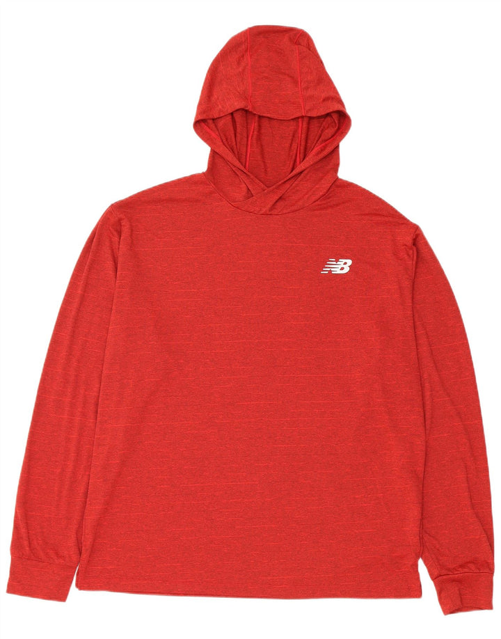 New Balance Sudadera con capucha para mujer UK 14 Mediano Rojo Poliéster