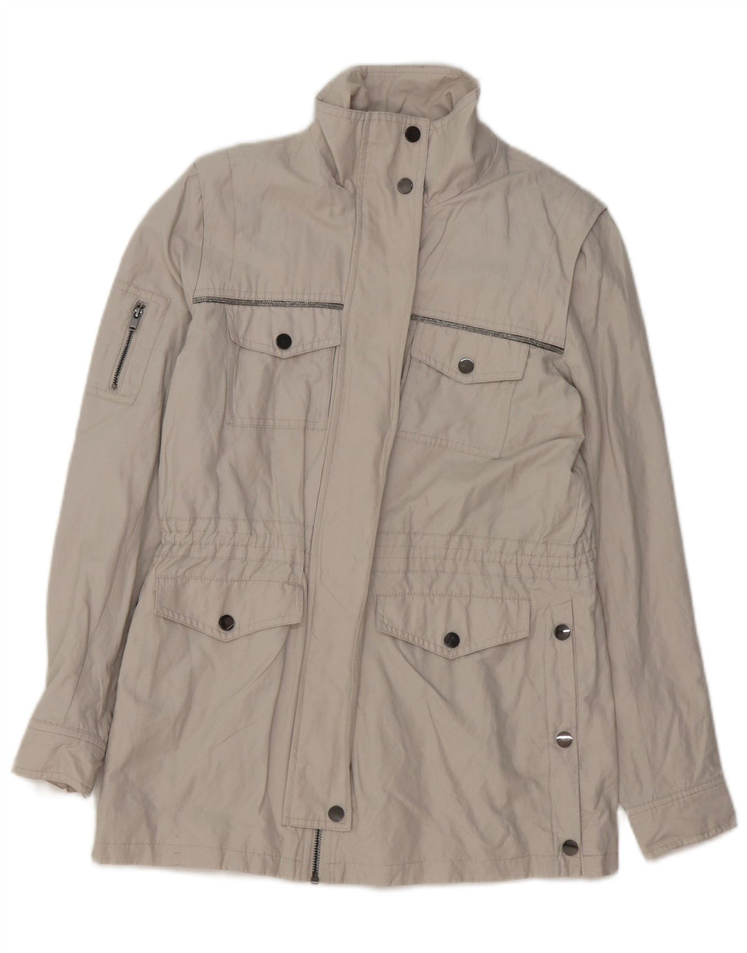 MINT VELVET Chaqueta utilitaria para mujer UK 10 Small Grey Cotton