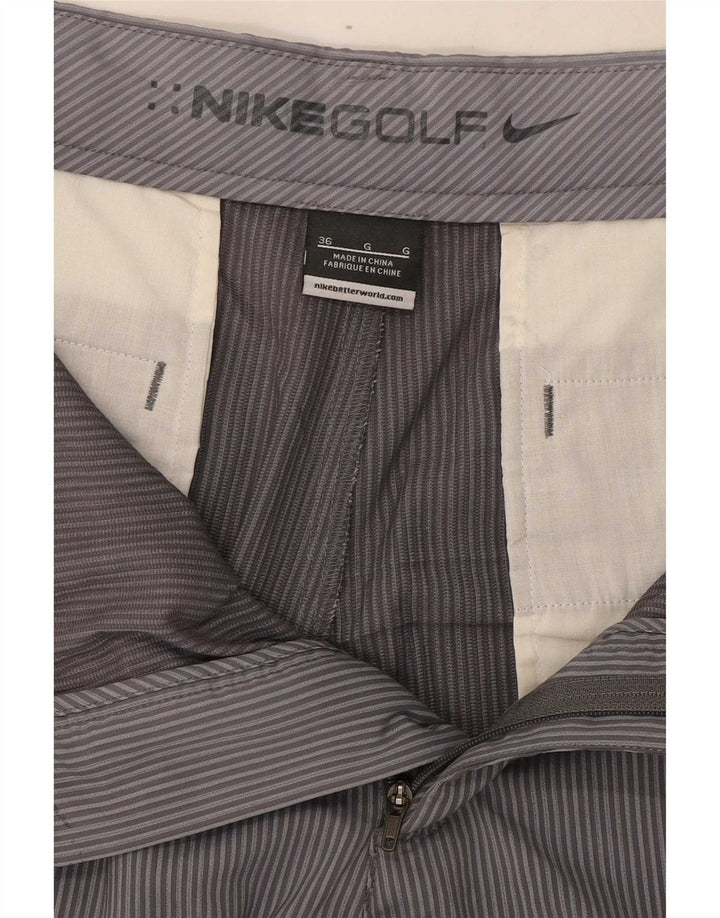 Pantalones cortos chinos de golf para hombre Nike W36 Poliéster gris a rayas grandes