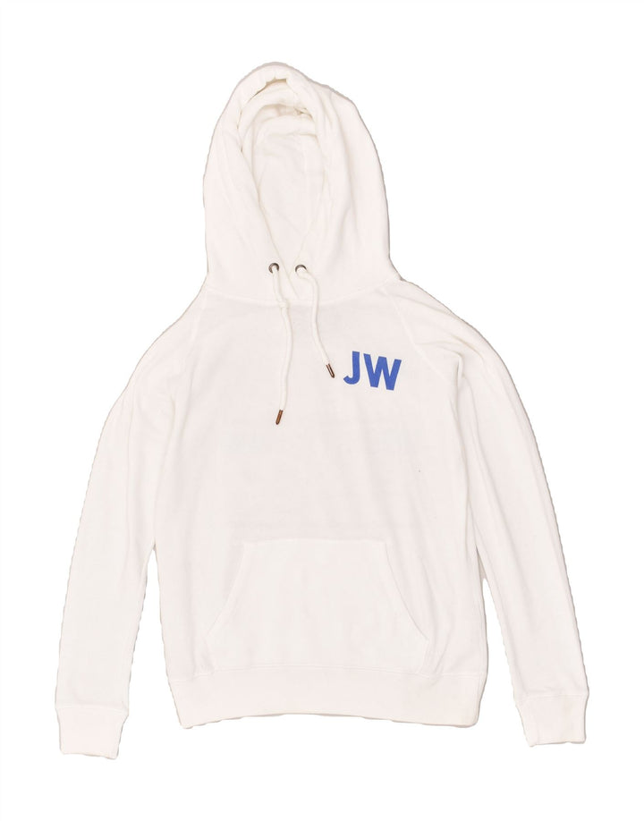 JACK WILLS Womens Oversized Graphic Hoodie Jumper UK 10 Small White Cotton | Vintage Jack Wills | Thrift | Second-Hand Jack Wills | Used Clothing | Messina Hembry 