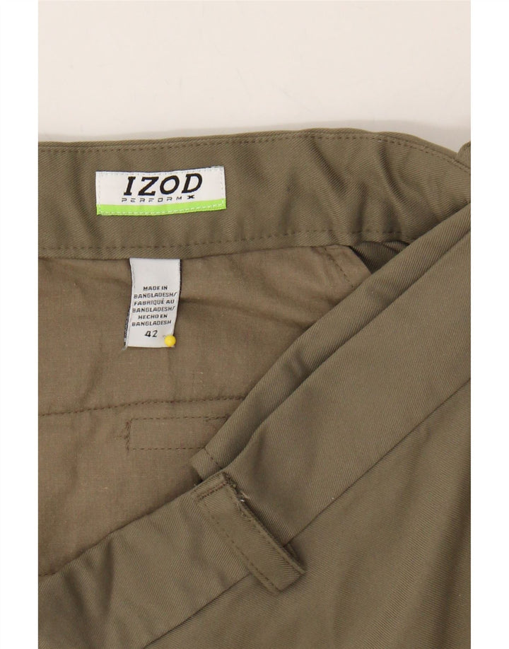 IZOD Mens Chino Shorts W42 2XL Green Polyester Vintage Izod and Second-Hand Izod from Messina Hembry 