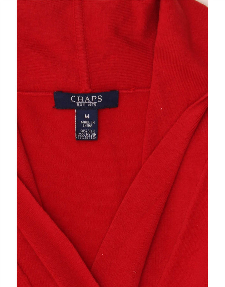 Chaps Suéter con cuello chal para mujer UK 12 Medium Red Silk