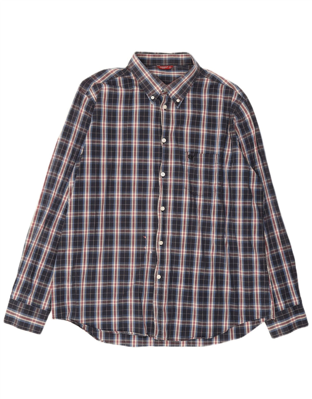 Camisa Carrera Hombre 2XL Azul Marino Cuadros