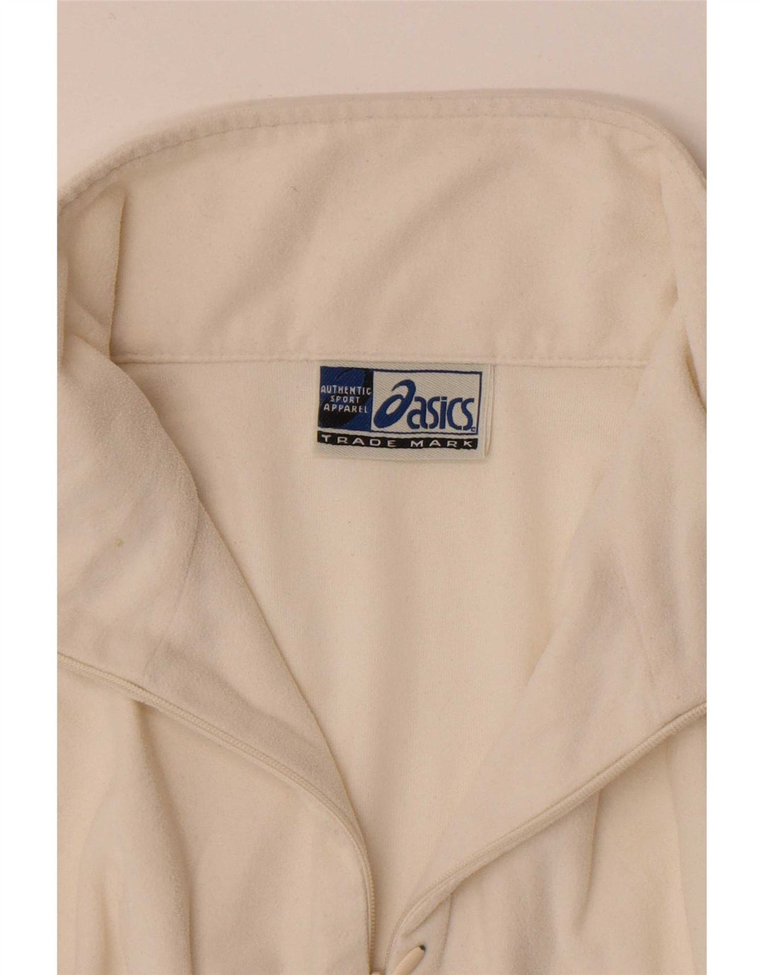 Asics - Jersey de forro polar con cremallera para mujer, talla 40, poliéster blanco mediano