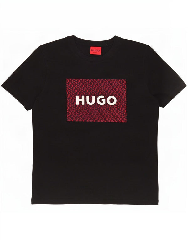 Hugo Boss Hombre Camiseta Gráfica Top Medium Negro