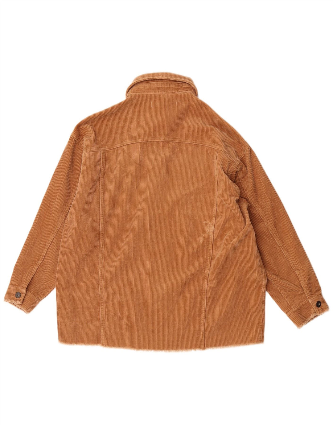 Zara Mujer Chaqueta De Pana Extragrande UK 10 Small Algodón Marrón