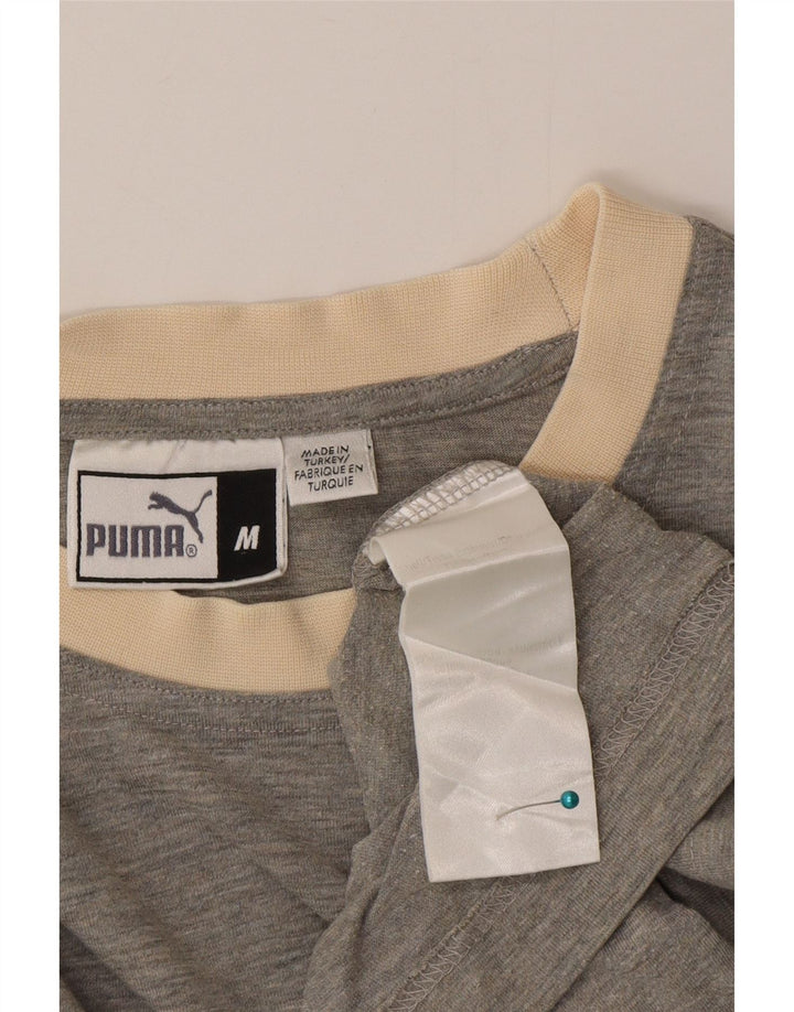 Camiseta Puma Hombre Top Algodón Colorblock Gris Medio