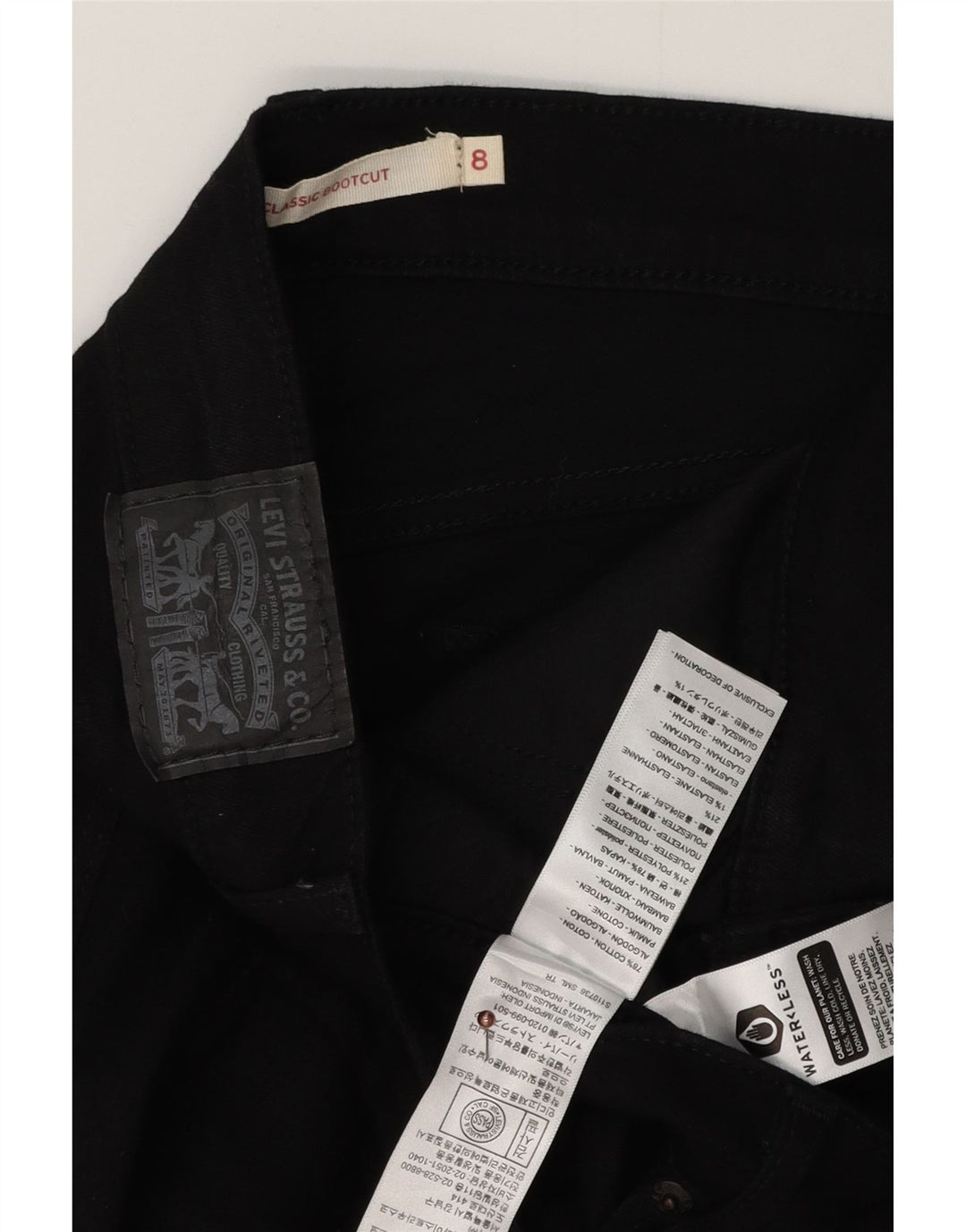 LEVI'S Jeans clásicos con corte de bota para mujer US 8 Medium W30 L29 Algodón negro