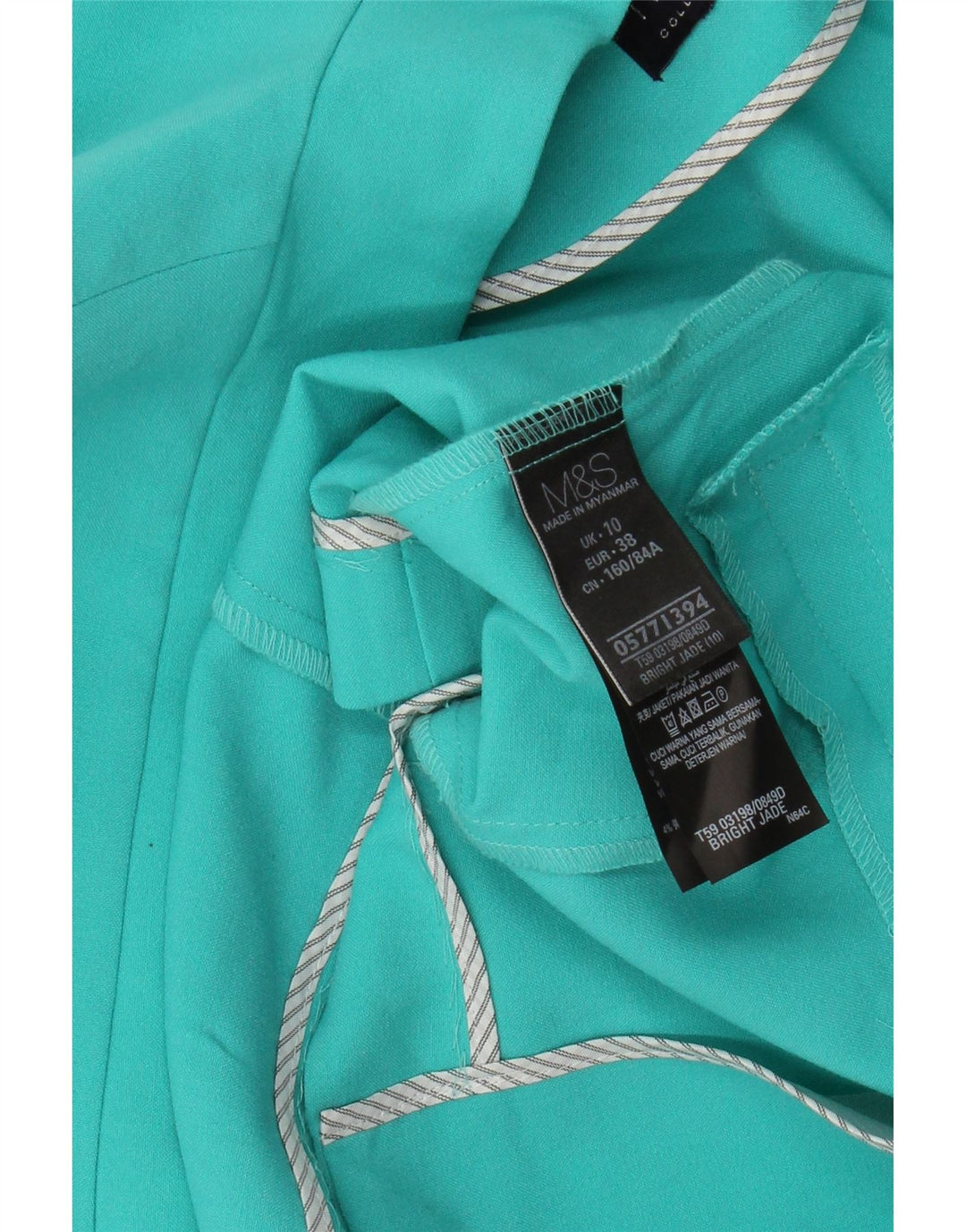 Marks & Spencer Chaqueta tipo blazer abierta para mujer UK 10 Small Turquesa Poliéster