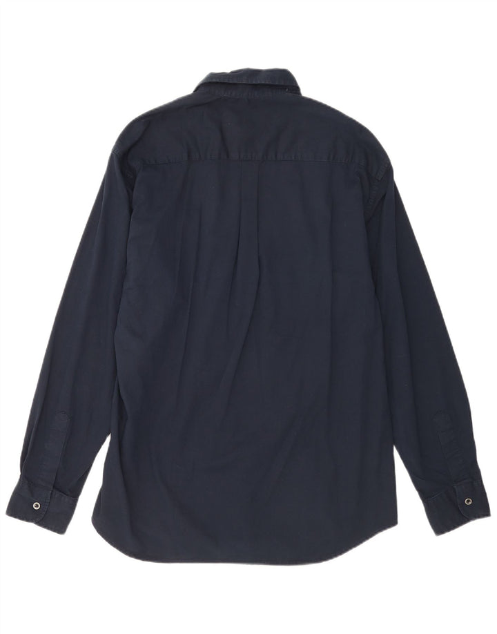 Camisa Carrera Hombre Grande Azul Marino Algodón