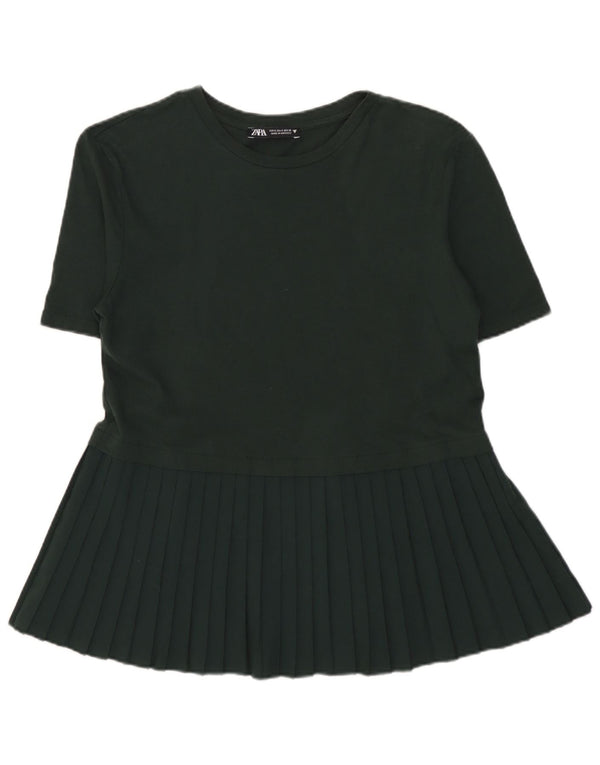 Zara Mujer Blusa Top UK 10 Small Caqui