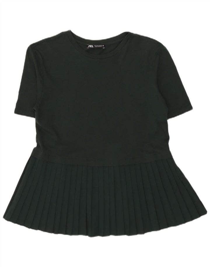 Zara Mujer Blusa Top UK 10 Small Caqui