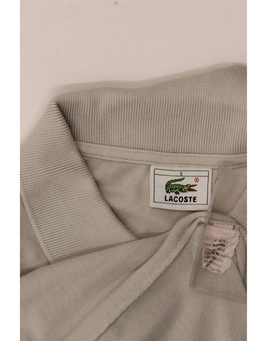 LACOSTE Polo para hombre talla 5 grande algodón gris