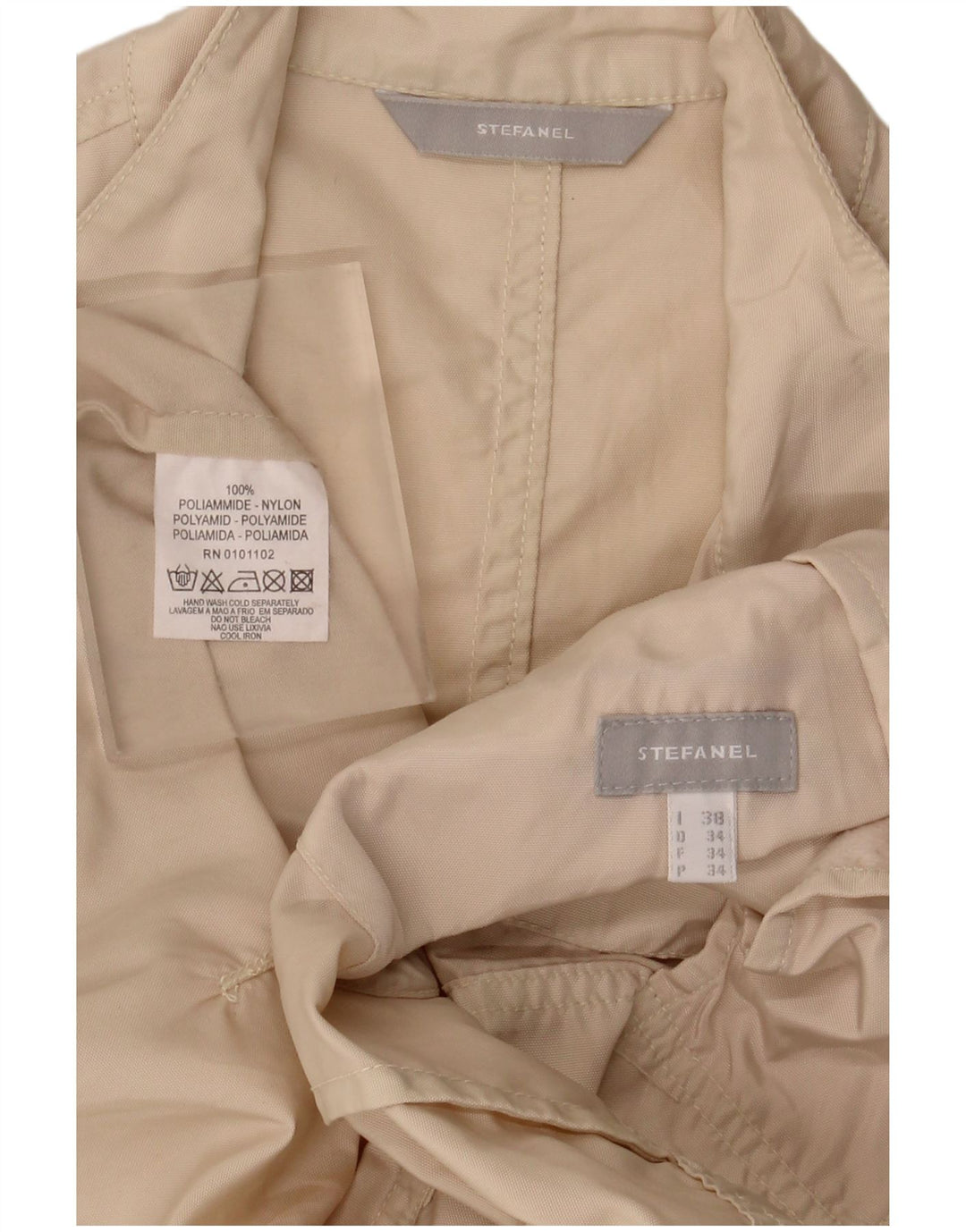 Stefanel Chaqueta utilitaria para mujer IT 38 XS Poliamida beige
