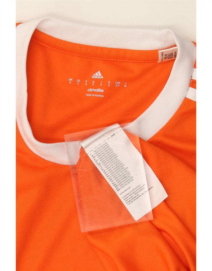 Adidas Mens Climalite Camiseta Top Pequeño Naranja Poliéster