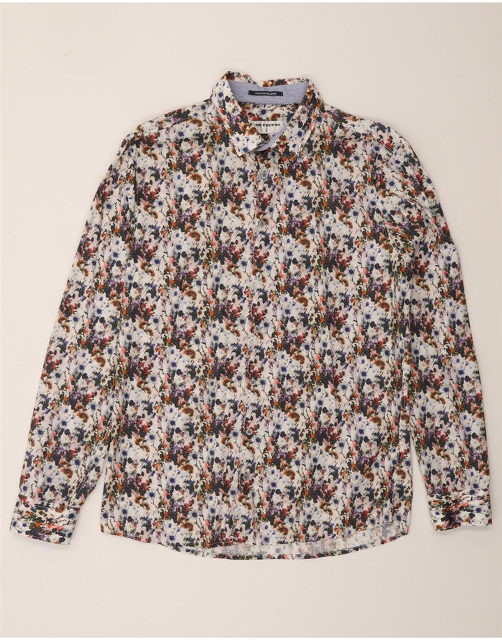 VINTAGE Camisa de hombre grande multicolor floral