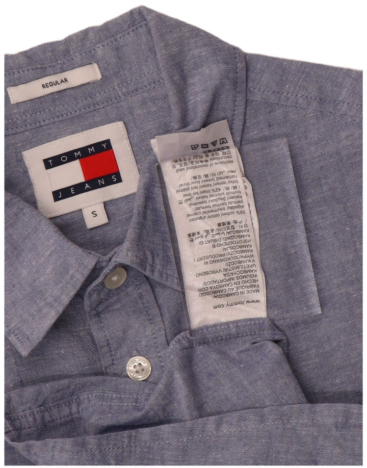 Camisa Tommy Hilfiger Hombre Regular Fit Algodón Azul Pequeño