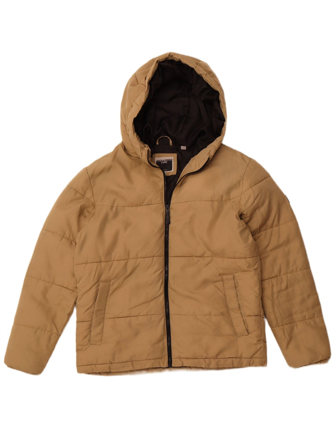 Jack & Jones Chaqueta acolchada con capucha para hombre ES 42 XL Poliéster beige