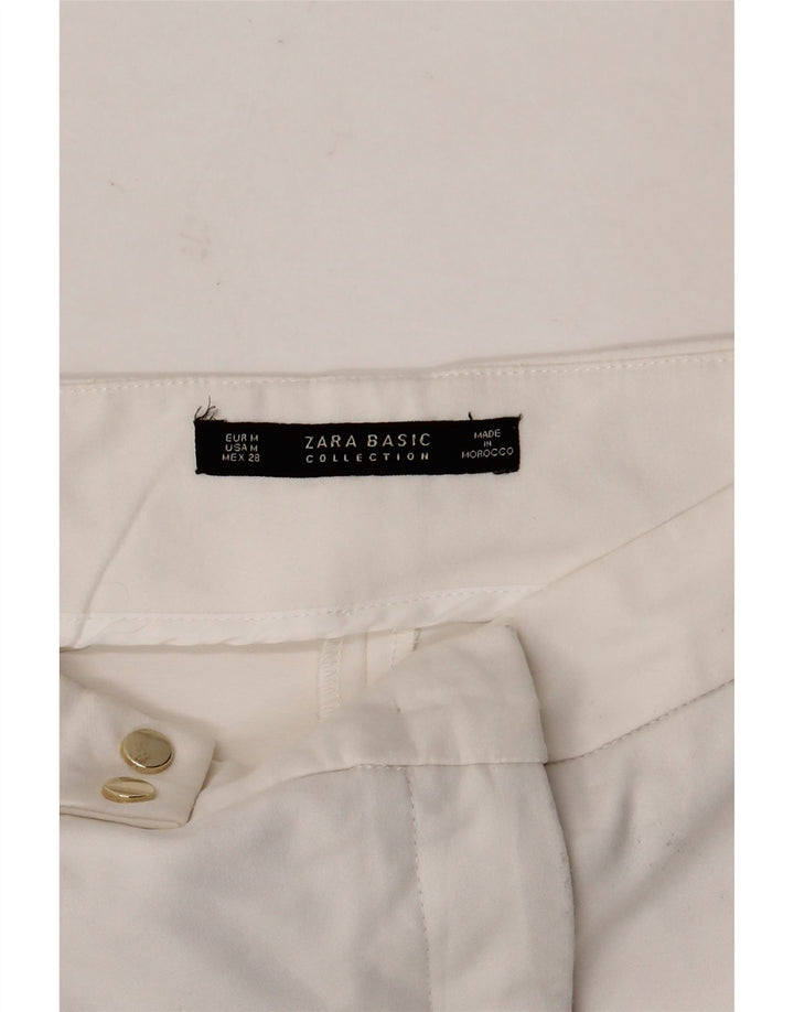 Zara Mujer Pantalones Cortos Chinos Medianos W28 Blanco