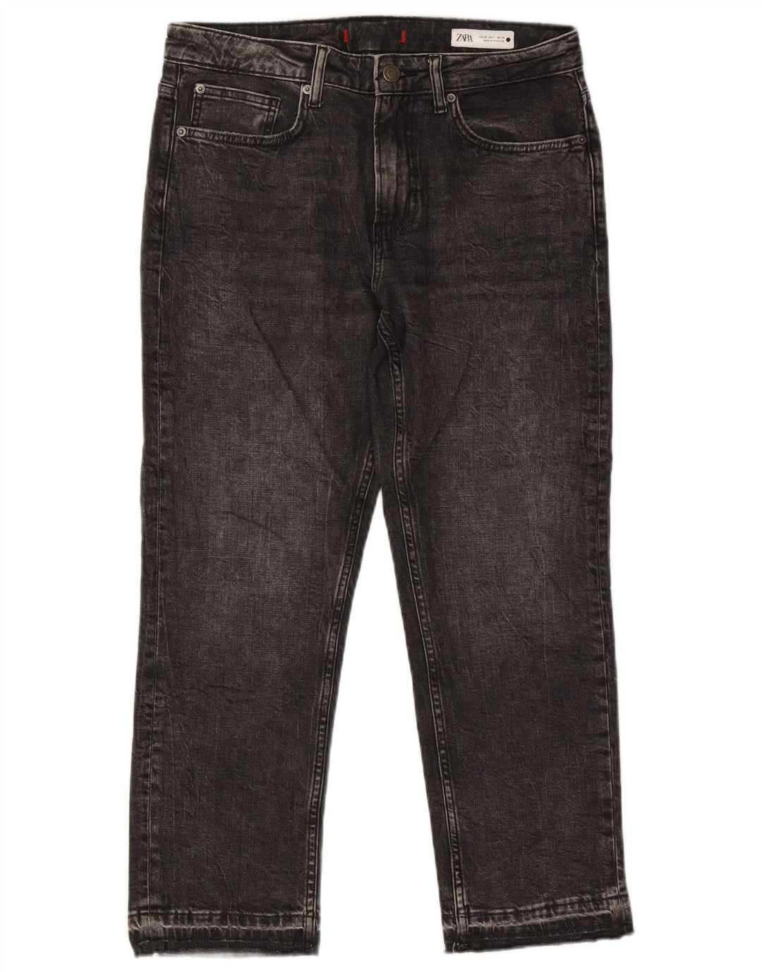 ZARA Vaqueros Rectos Mujer EU 38 Small W28 L26 Negro