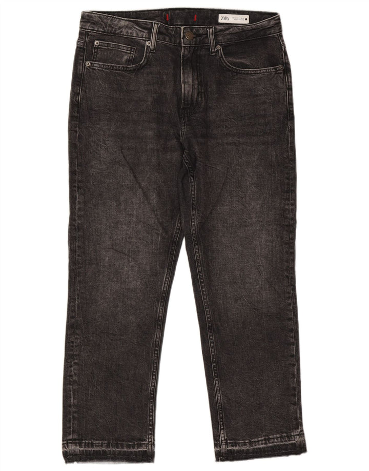 ZARA Vaqueros Rectos Mujer EU 38 Small W28 L26 Negro