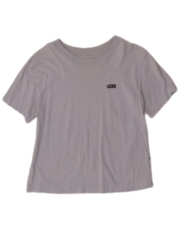 Vans Camiseta de manga corta para mujer con estampado regular, talla 40, color azul